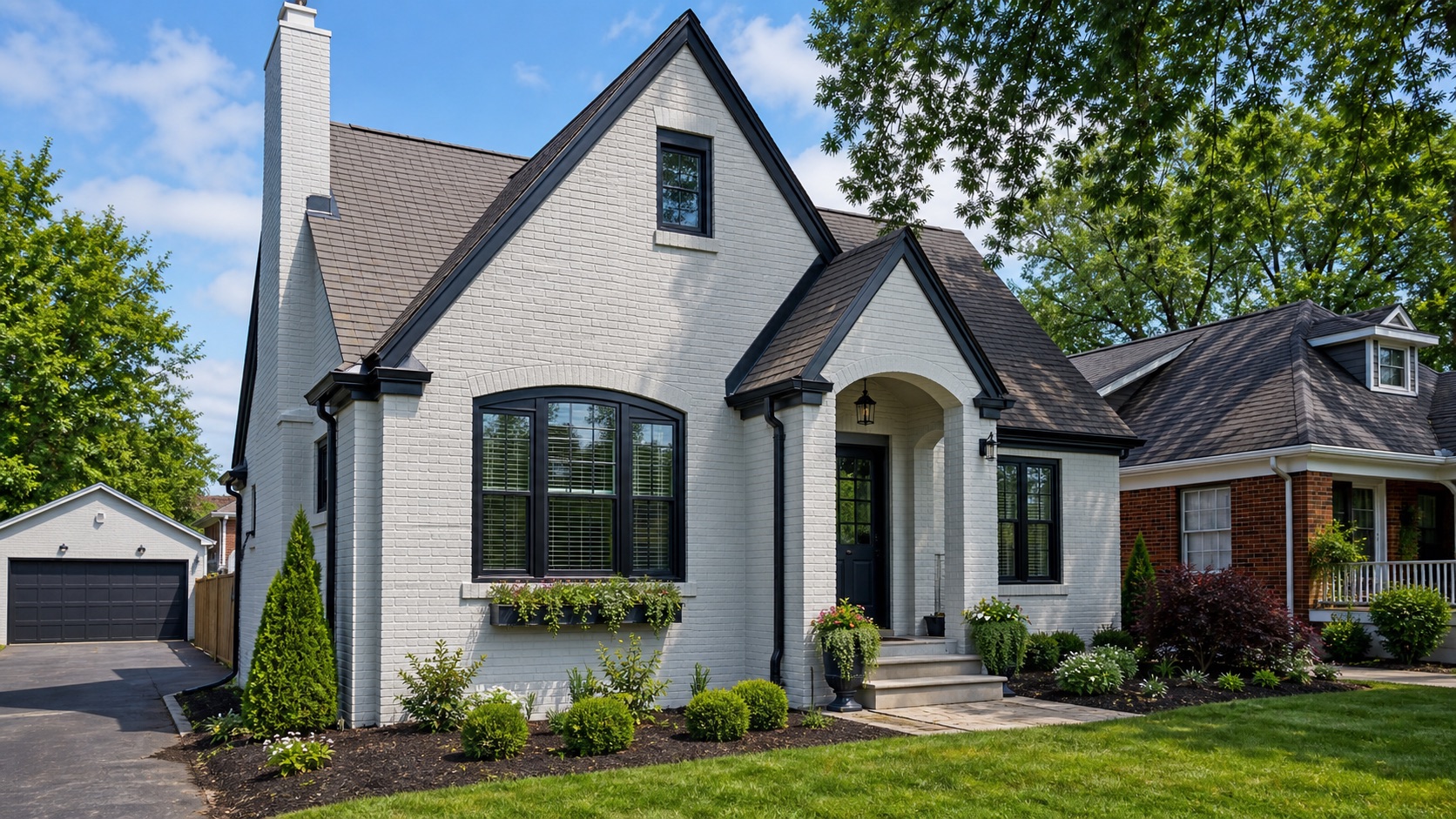 Painted brick exterior project Painted brick exterior project